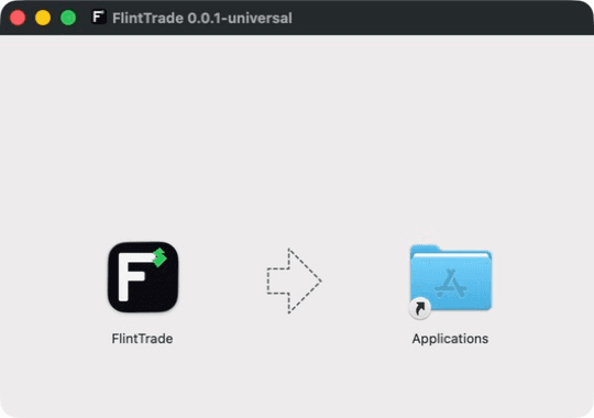 FlintTrade app icon in the locally built macOS DMG